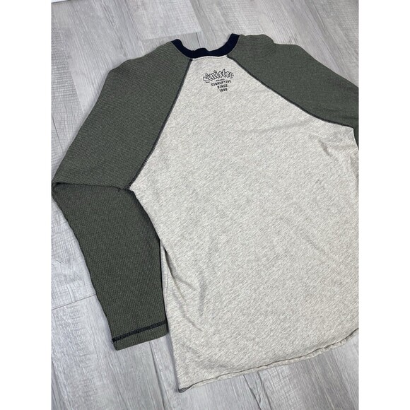 Vtg Y2K Thermal Shirt Mens 2XL BrownCross SNSTR Cyber Grunge Punk Waffle U - Picture 8 of 9